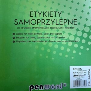 ETYKIETA SAMOPRZYLEPNA 4 etykieta o wymiarach 105x148mm