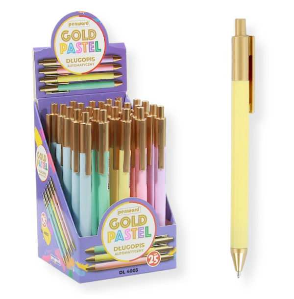 DŁUGOPIS AUTOMATYCZN NIEBIESKI GOLD PASTEL