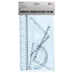 Komplet geometryczny 20 cm Przeźroczysty