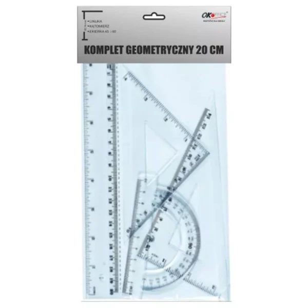 Komplet geometryczny 20 cm Przeźroczysty