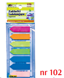 Zakładki indeksujące samoprzylepne papierowe: "102"